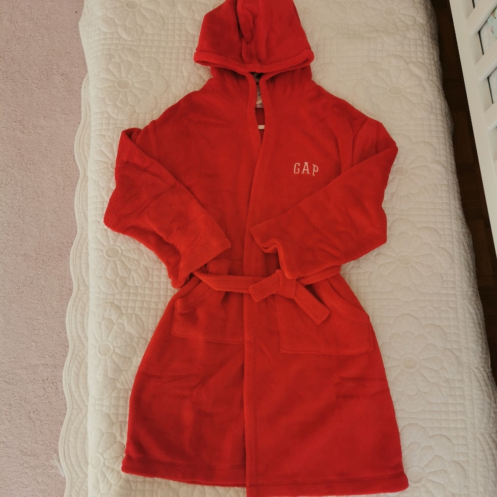 New Gap Kids Fleece Hooded Bathrobe Size 8t
